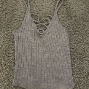 American Eagle Tan Cross Tank